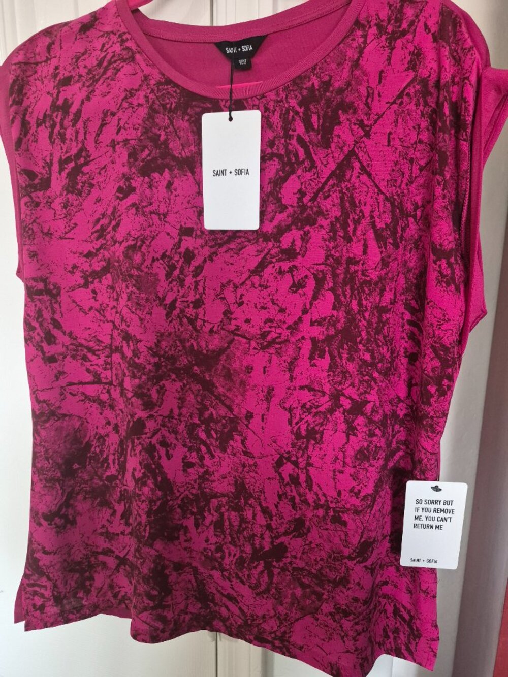 Saint + Sofia pink top, NWT